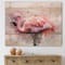 Designart - Portrait of Pink Flamingo V - Farmhouse Print on Natural Pine Wood